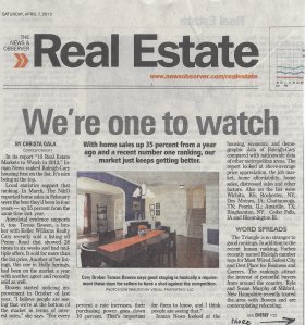 Teresa Bowen Interview News and Observer Real Estate Market